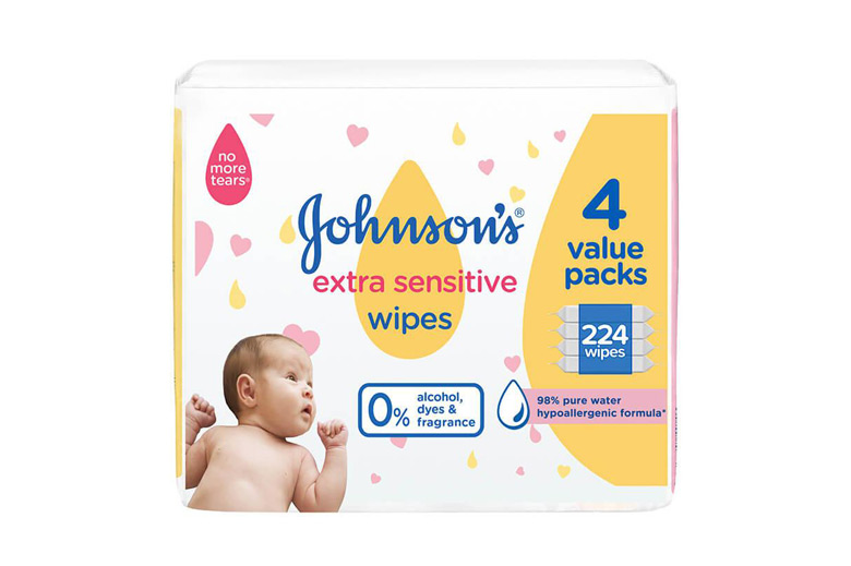 Johnson's Baby Wipes 56's 4 pack