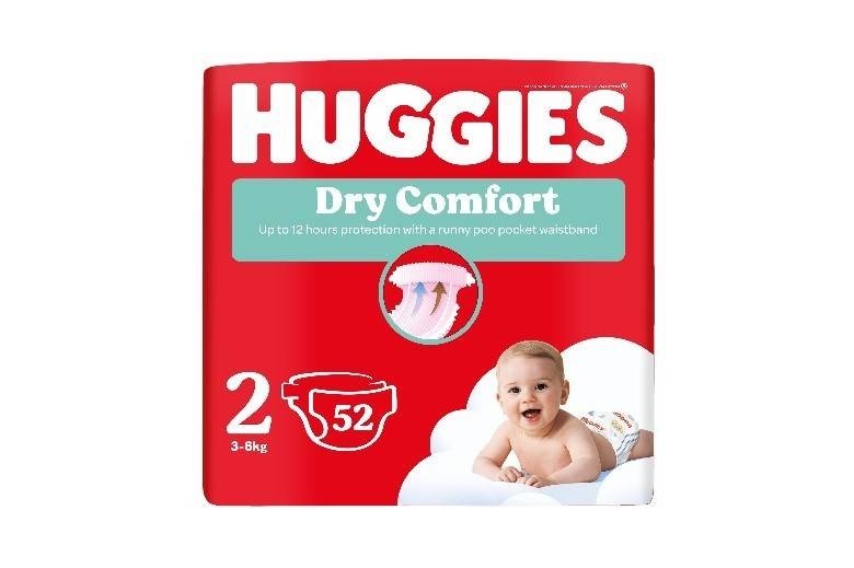 Huggies Dry Comfort Size 2(3-6)Kgs 52's