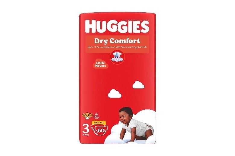 Huggies Dry Comfort Jumbo Size 3 (6-10)Kgs 60's