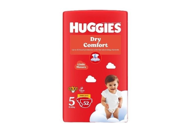 Huggies Dry Comfort Jumbo Size 5(12-22)Kgs 52's