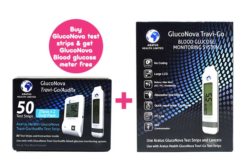 GlucoNova Test Strips 50's + Meter 