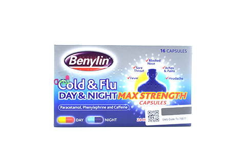 Benylin Cold&Flu Day&Night Max Strength Caps 16's