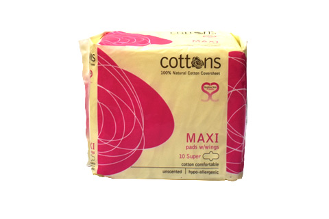 Organic Cotton Maxi  Pads 10's