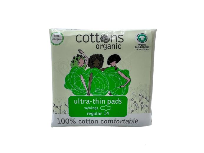 Organic Cottons Ultra Thin Pads Regular 14's