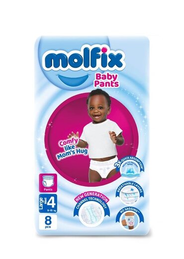 Molfix Pants Size 4 Large (9.1-15kg) 8's 