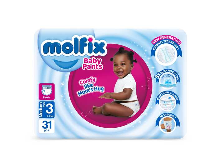 Molfix Pants Size 3 Medium (6.1-9kg) 31's 