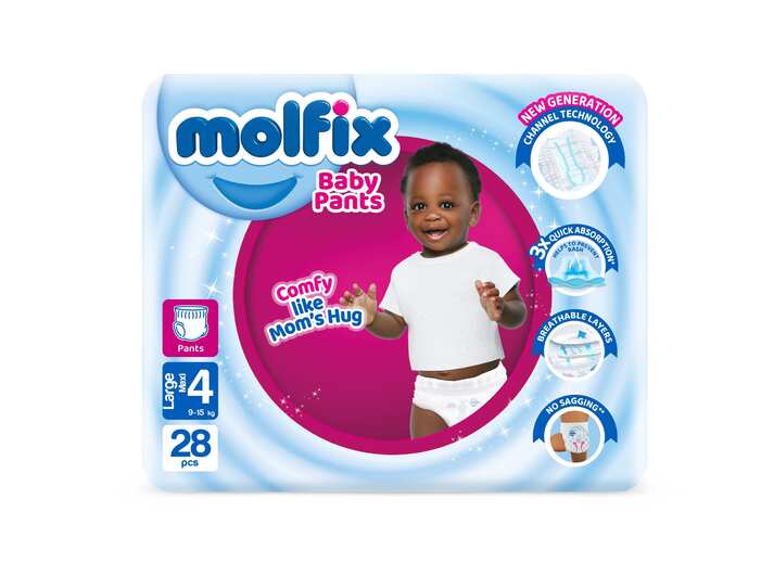 Molfix Pants Size 4 Large (9.1-15kg) 28's 