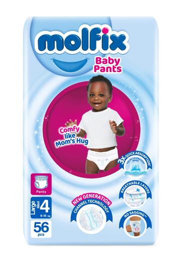 Molfix Pants Jumbo Size 4 Large (9.1-15kg) 56's