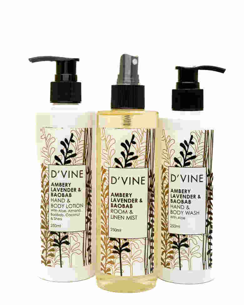Divine Ambery Lavender Lotion,Wash & Mist Set