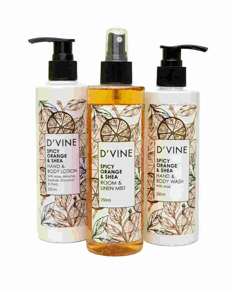 Divine Spicy Orange & Shea Lotion Wash & Mist Set