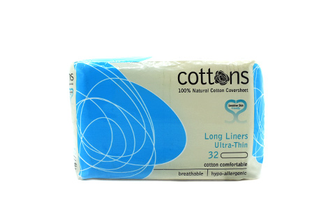 Organic Cotton Panty Liners Long 32's