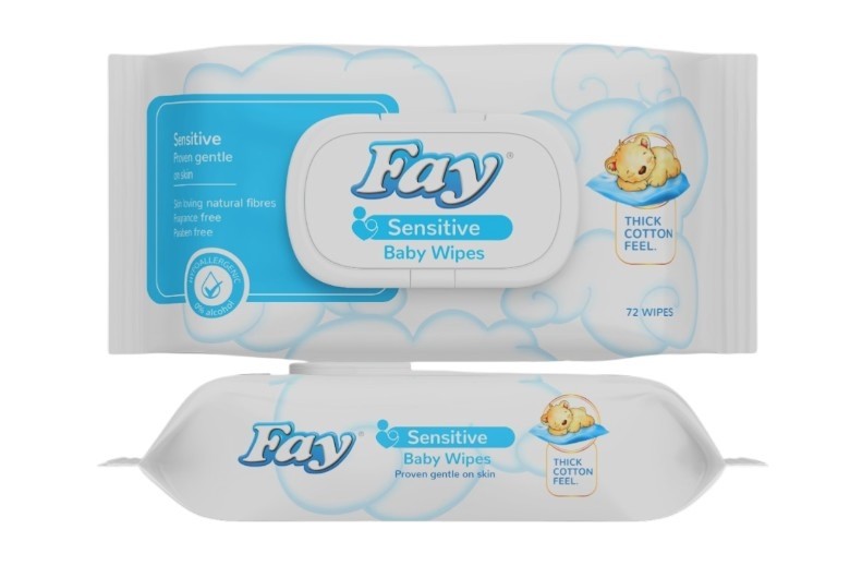 Fay Sensitive Wet Wipes 72's