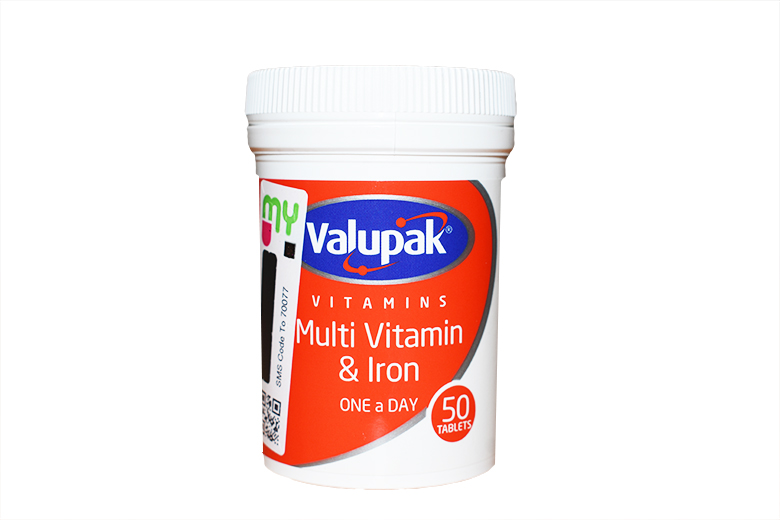Valupak Multivitamin & Iron Tablets 50's