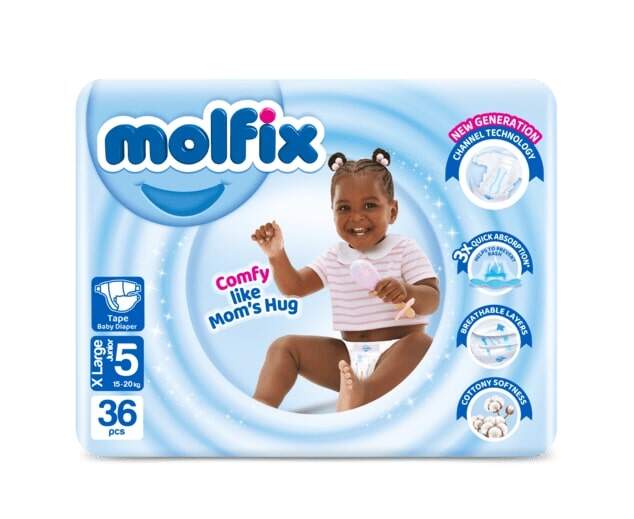 Molfix Diapers Size 5 X Large (15-20kg) 36's