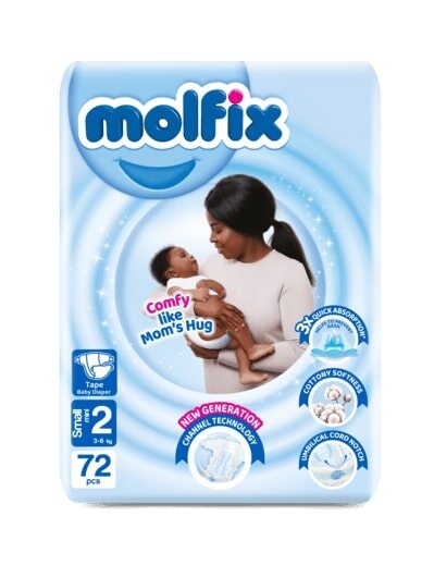 Molfix Diapers Jumbo Size 2 Small (3-6kg) 72's