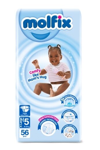 Molfix Diapers Jumbo Size 5 X Large (15-20kg) 56's