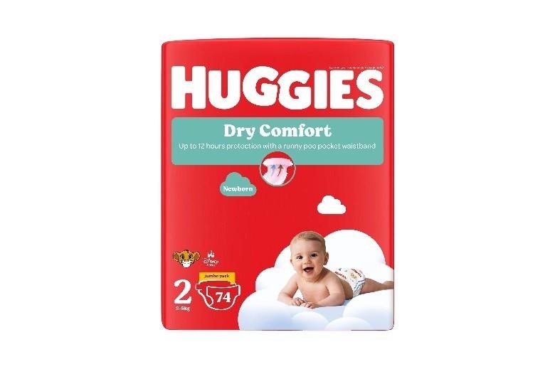Huggies Dry Comfort Jumbo size 2 (3-6Kgs) 74's