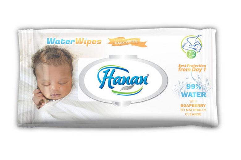 Hanan Water Wipes New Born 72's