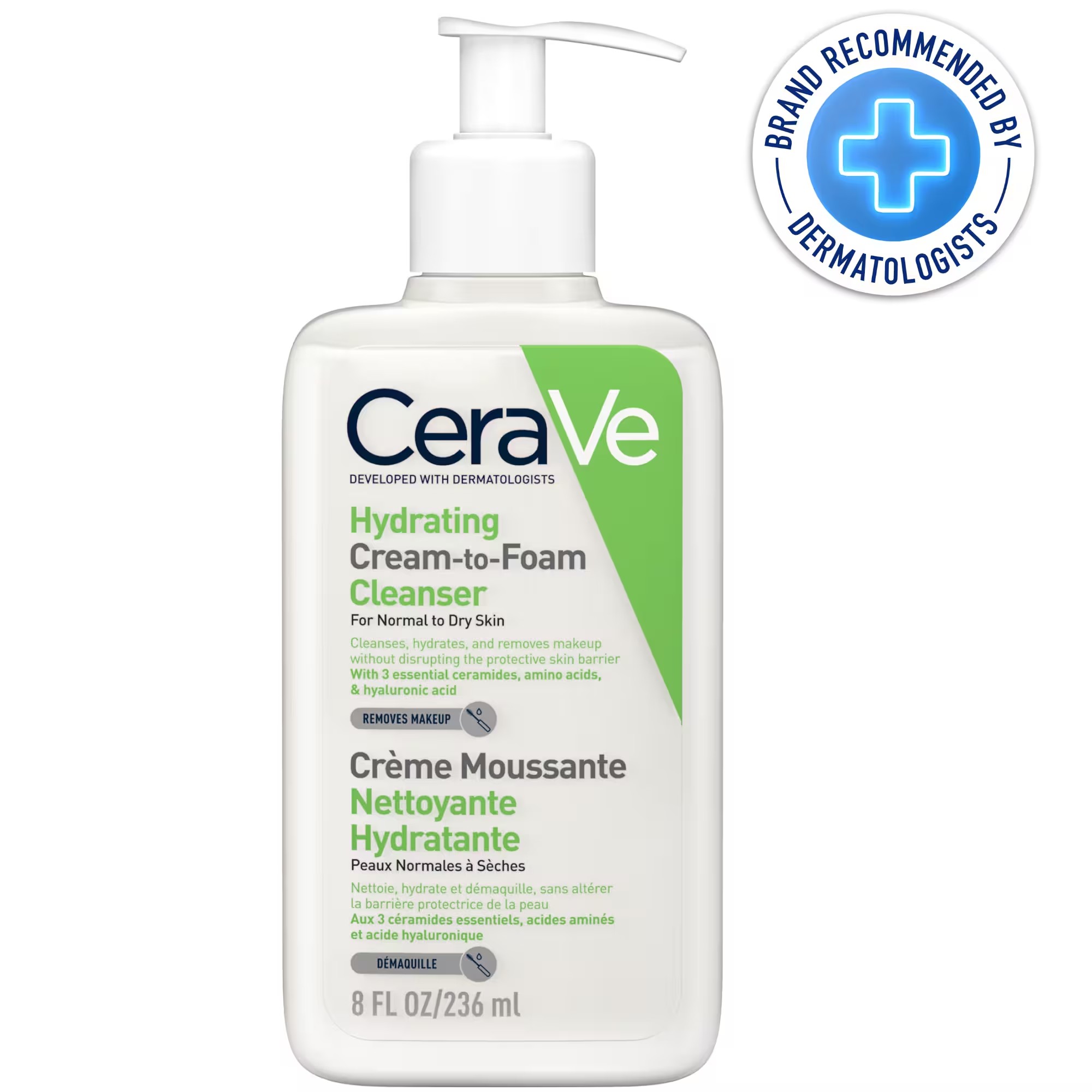 Cerave Hydrating Cream To Foam Cleanser 236ml