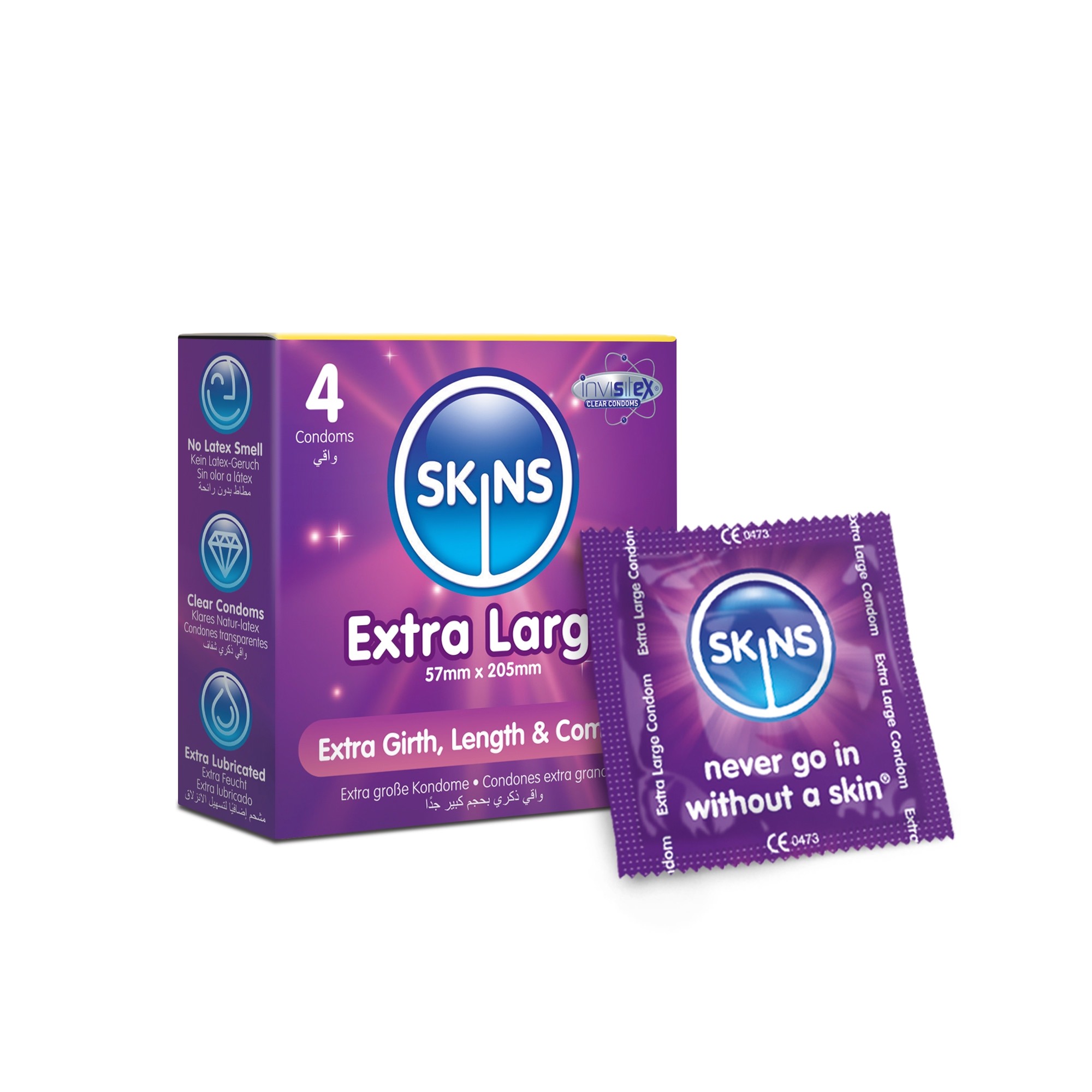 Skins Extra Large Condoms 4s