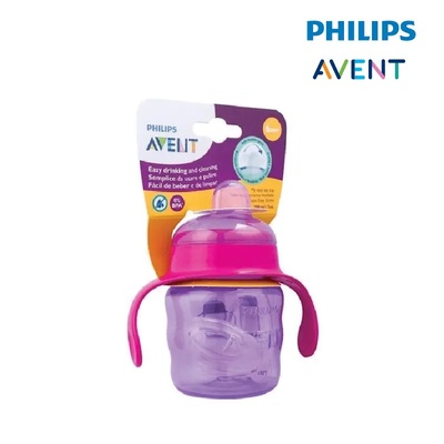 Avent single straw cup 7oz girl