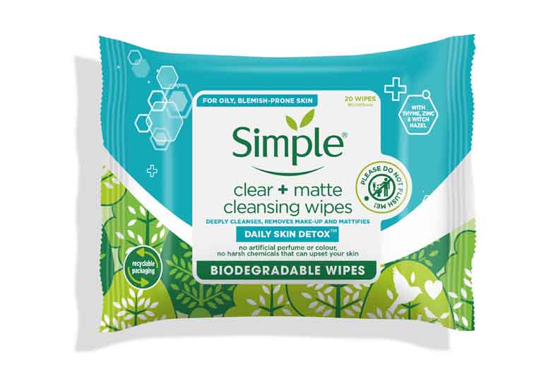 Simple Daily Skin Detox Clean Matte Wipes 25s