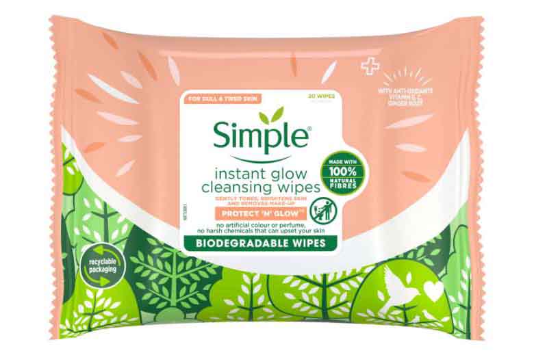 Simple Instant Glow Wipes 20s