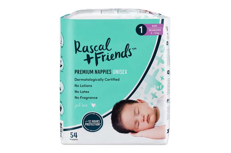 Rascal+Friends Newborn Diapers (3-5 Kgs) 54 Pieces