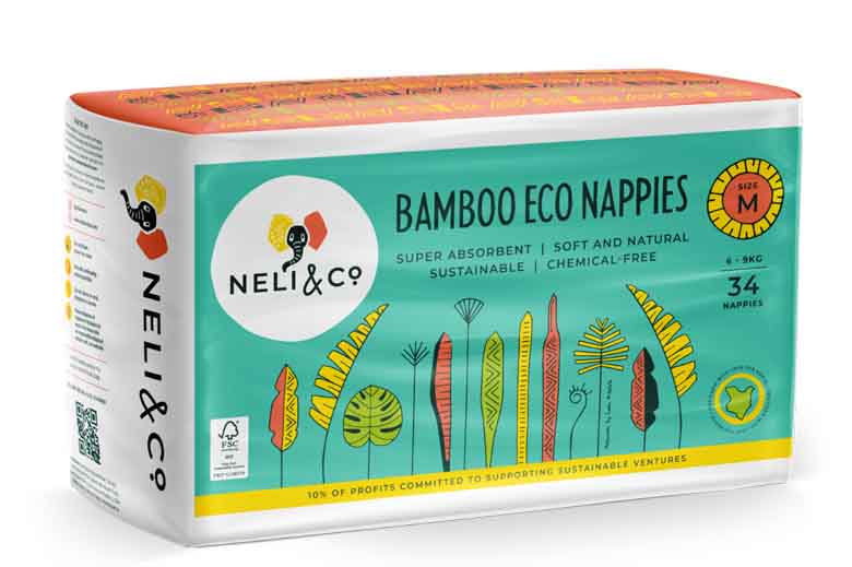 Neli&Co Medium Eco diapers (6kgs-9kgs) 34's