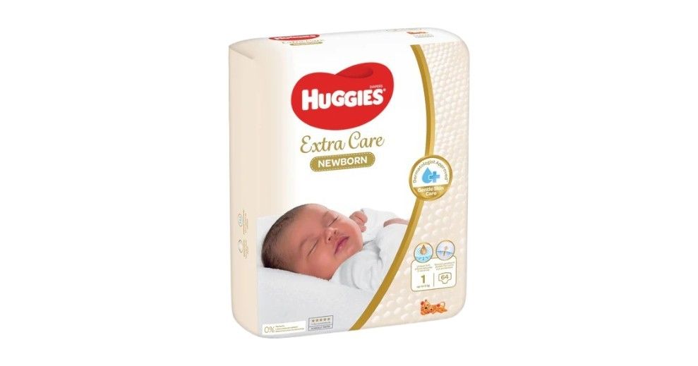 Huggies Extra Care Newborn Jumbo Size 1 64's