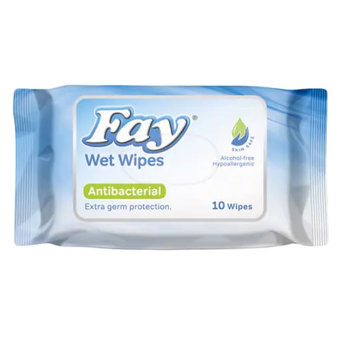 Fay wet antibacterial wipes 10s