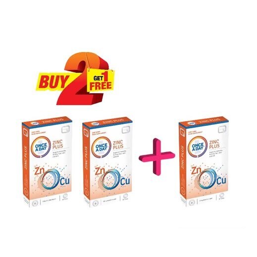 2+1 Quest Once A Day Zinc Plus 15mg Tablets 30's