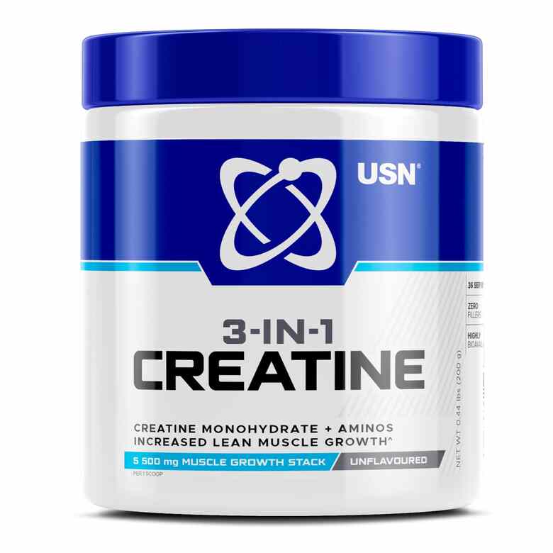 USN 3-In-1 Creatine Monohydrate Unflavoured 200g