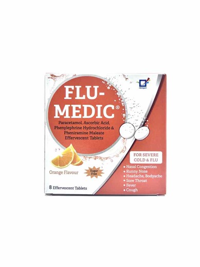 Flu-Medic Effervescent Tablets 8's