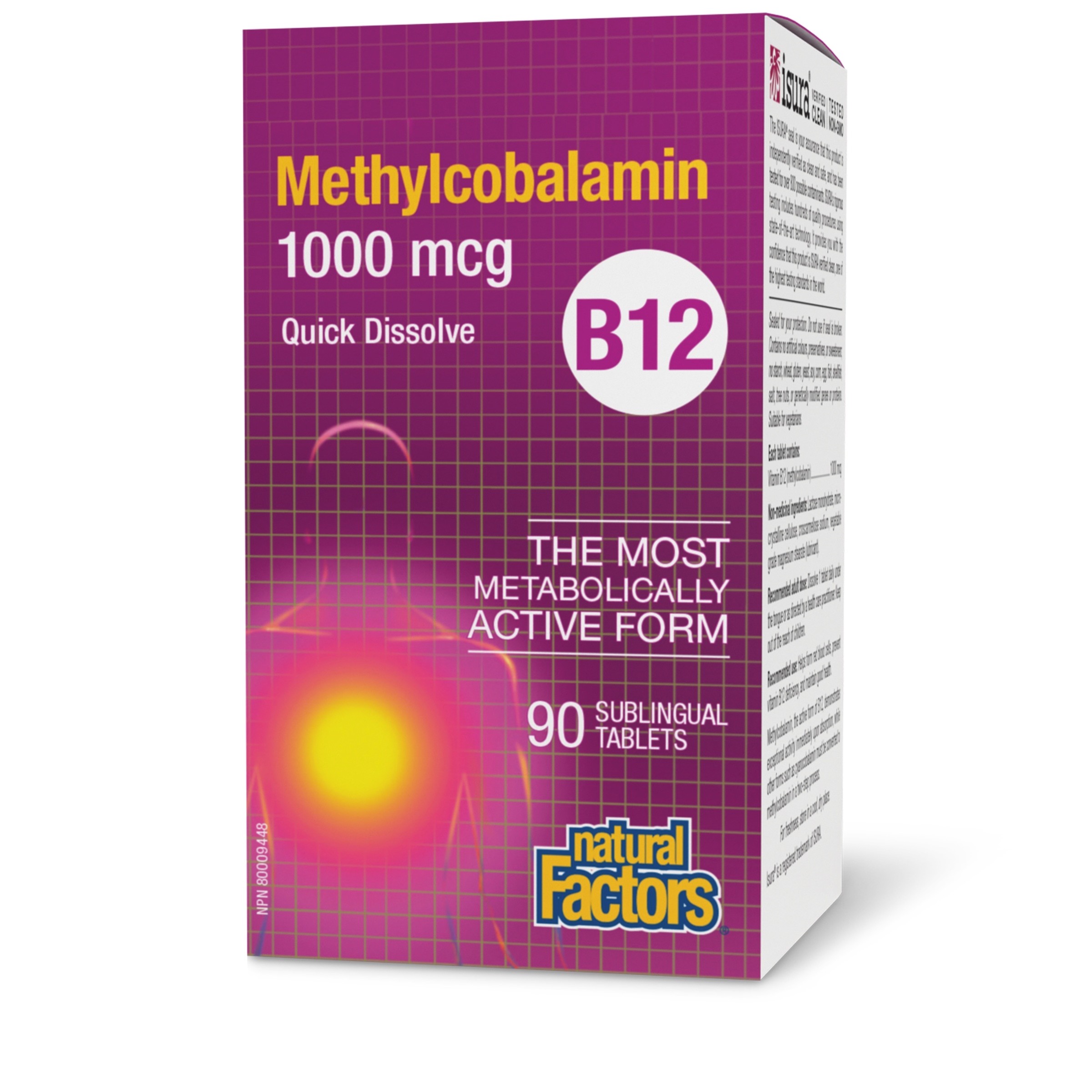 Natural Factors B12 Methyl 1000mcg Sublingual 90's