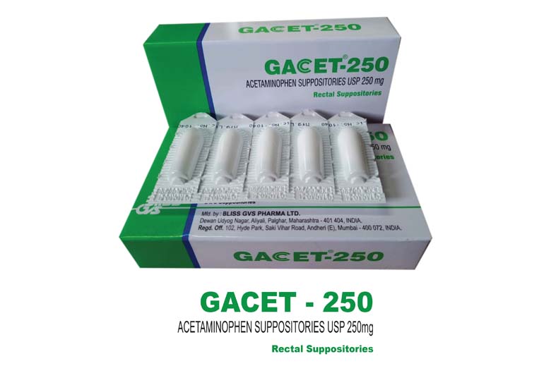 Gacet 250mg Suppository 10's