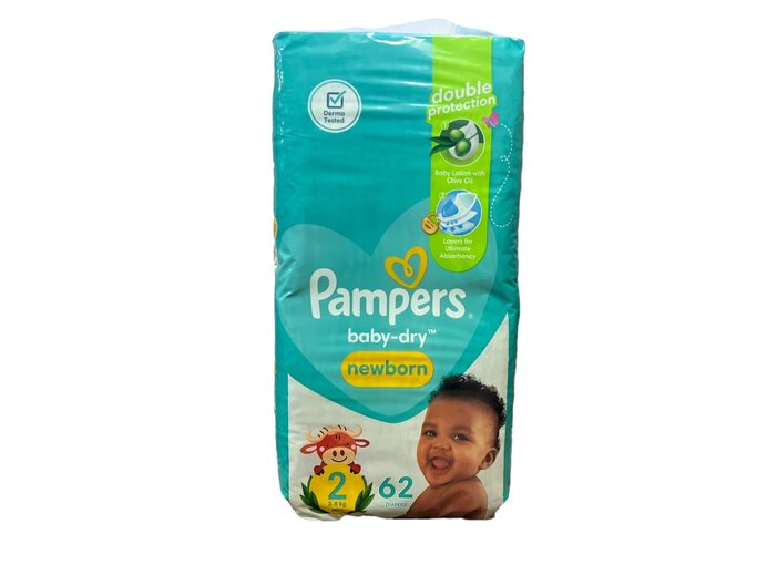 Pampers Diapers Mini Size 2 (3-8kgs) 62's