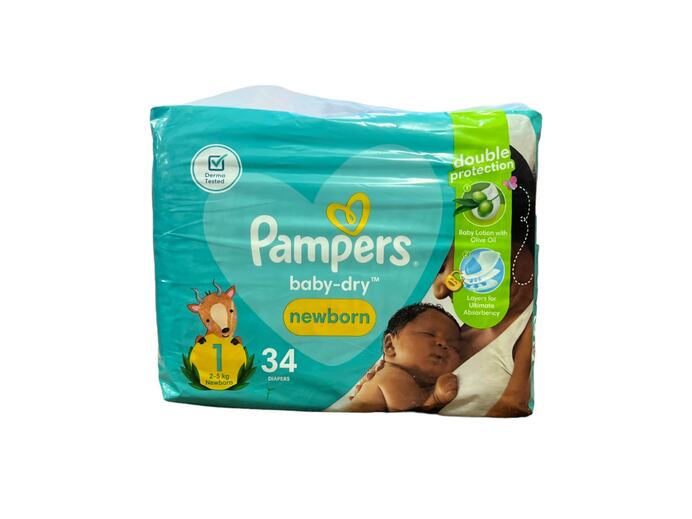 Pampers Diapers Newborn Size 1 (2-5kgs) 34's