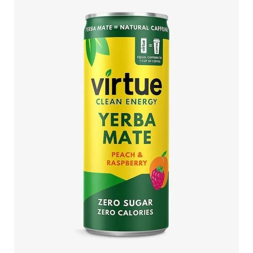 Virtue Energy Drink Yerba Peach & Raspberry 250Ml