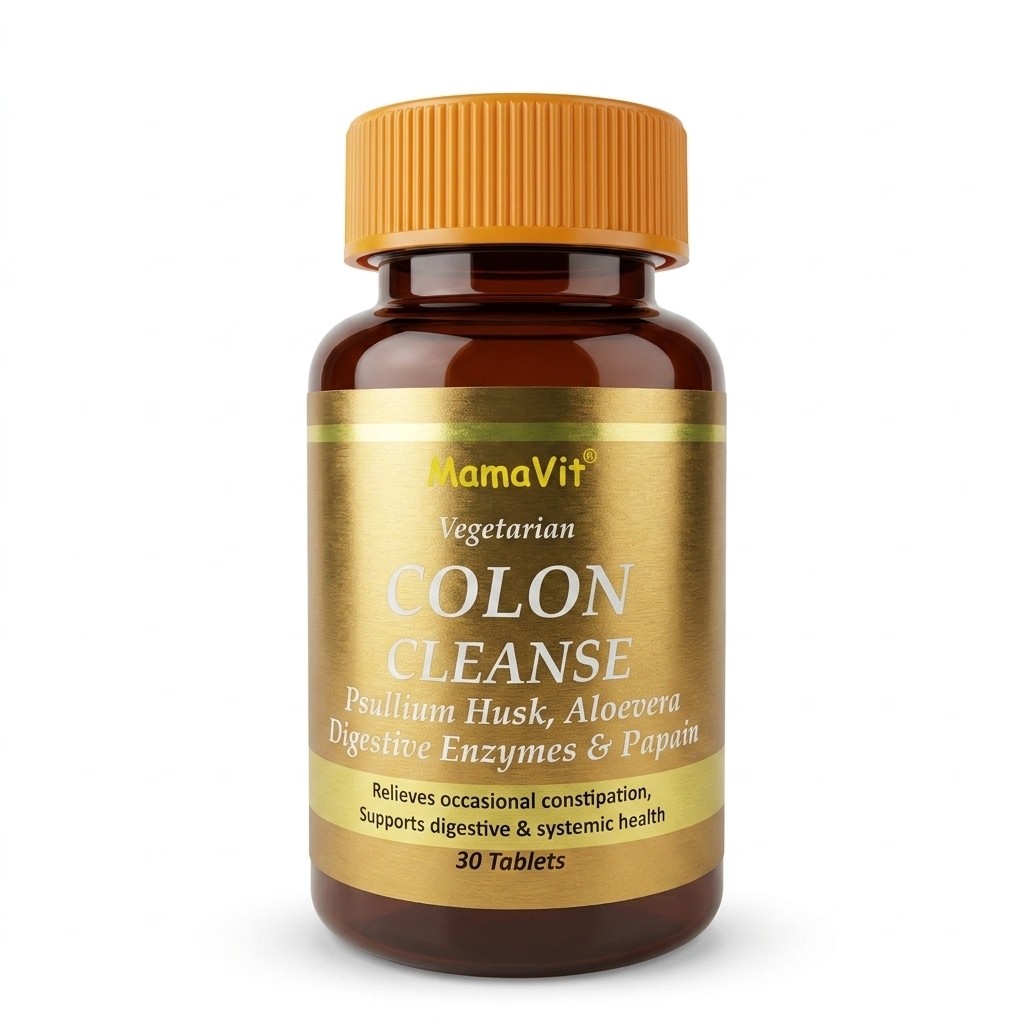 Mamavit Colon Cleanse Psyllium, Aloe, Enzymes & Papain Veg Tabs 30's