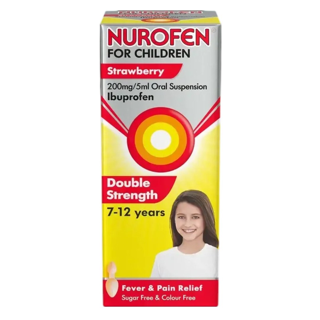 Nurofen Double Strength Suspension 7-12 Years Strawberry 100ml