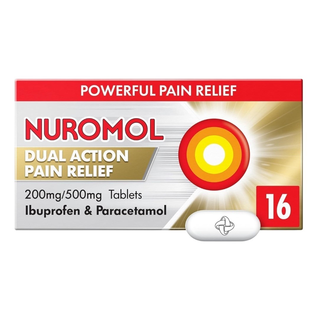 Nuromol Dual Action Pain Relief 200mg/500mg Tablets 16s