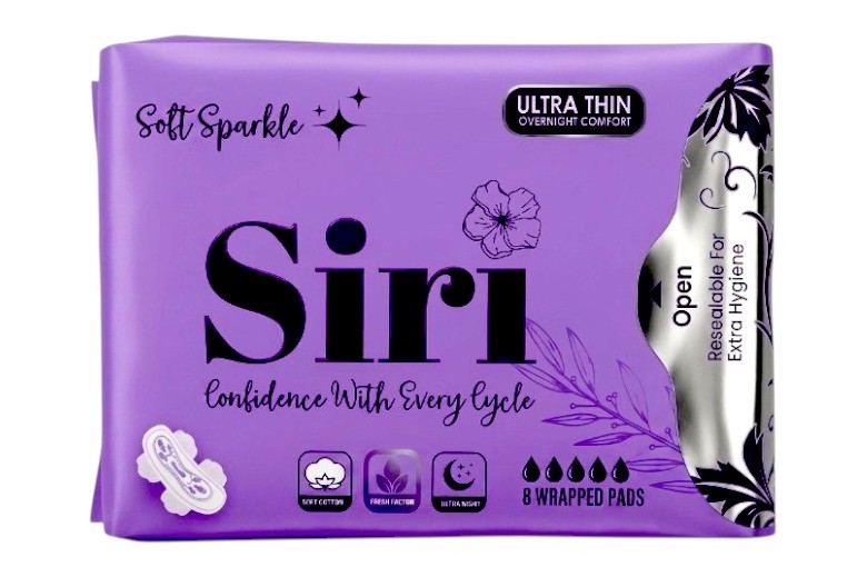Siri Sanitary Pads Ultra Thin-Overnight Comfort 330mm 8s
